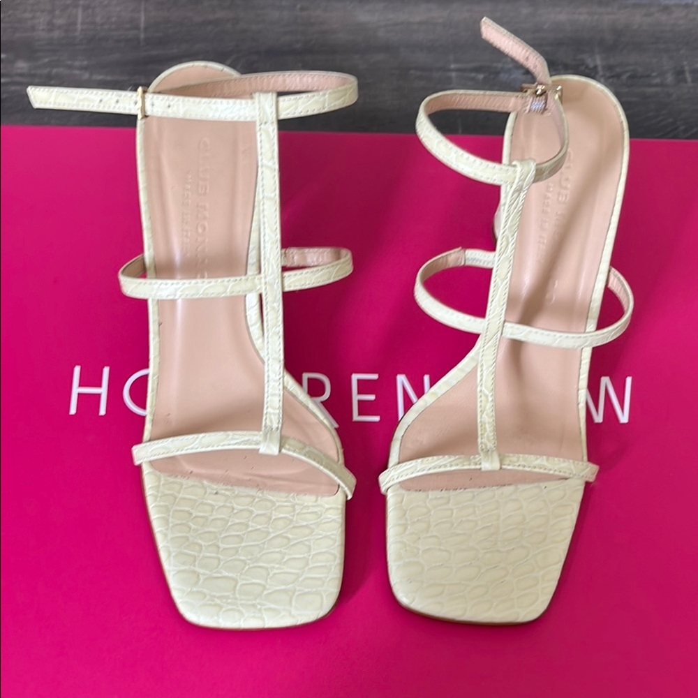 Club Monaco Cream Strappy Heels